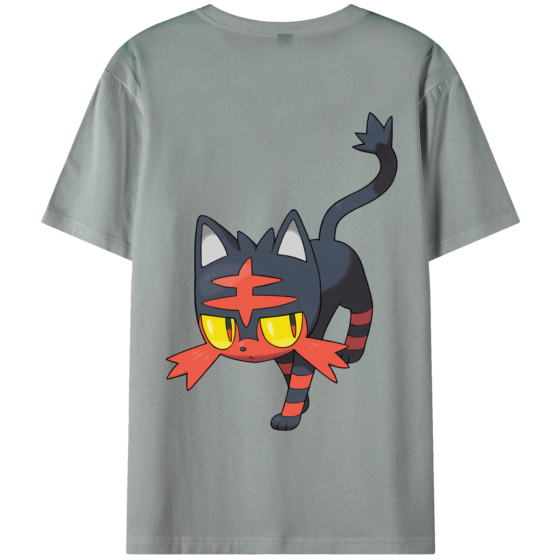 （画像用） ポケットモンスター Pokémon 綿100％ メンズ半袖Tシャツ（バックプリント） 通気性